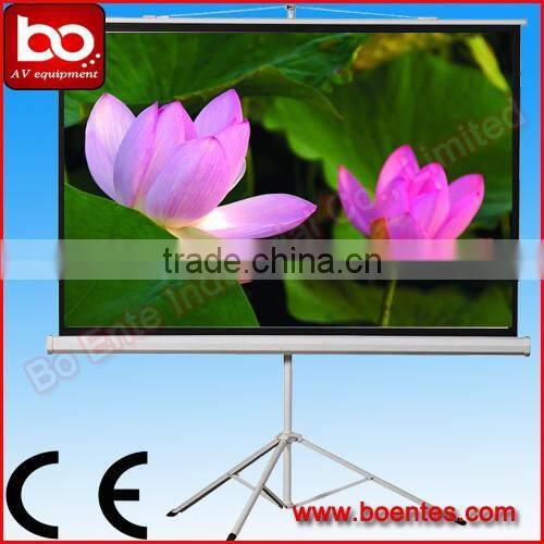 Matte White Portable Floor Stand 70~120 Inch Tripod Projection Screen with Difference Ratio