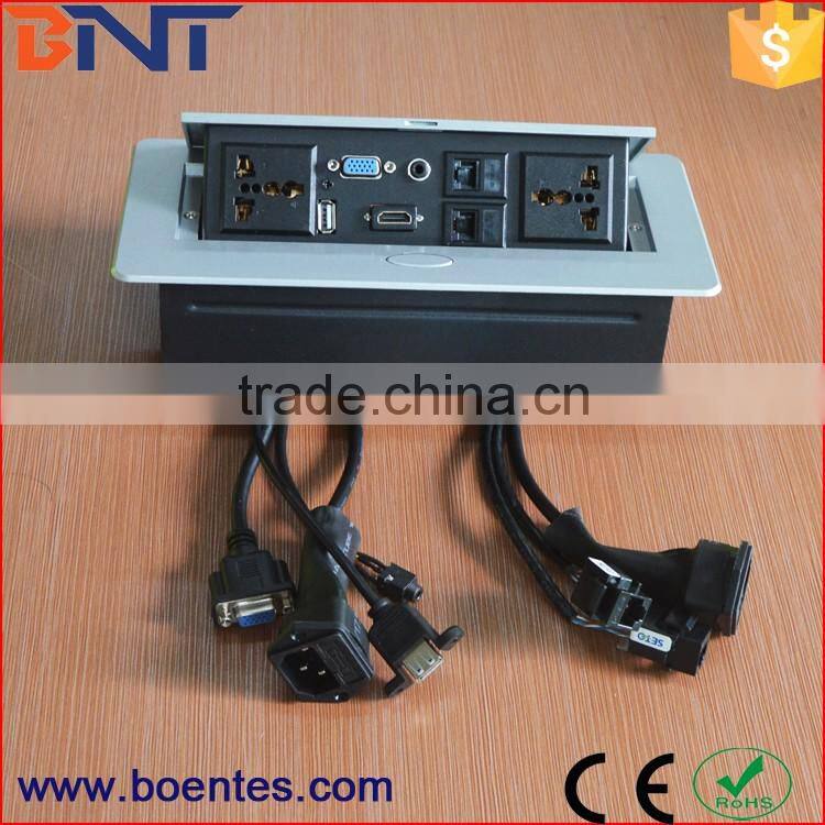 Table Desktop Pop Up Power Socket Box with Connector for Conference Power Solutions