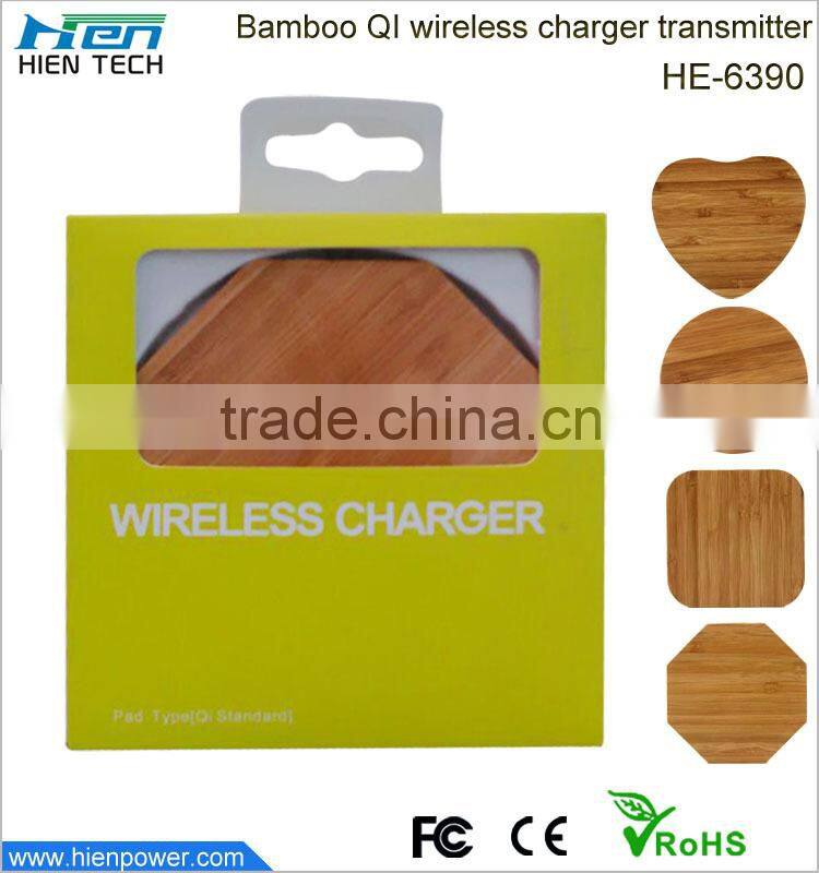 Hot sell universal bamboo mobile phone qi wireless charger power for sony xperia z c6603