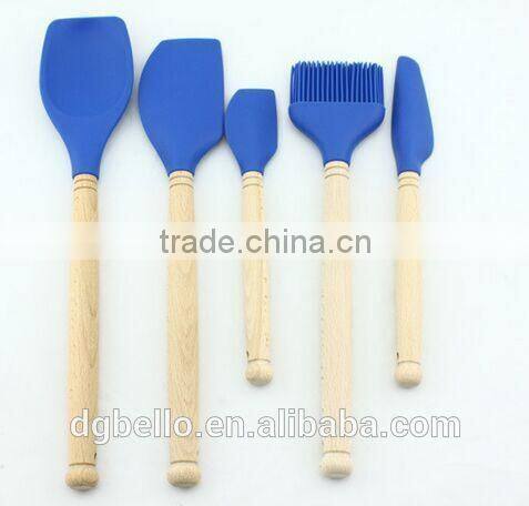 FDA Approved Silicone and Beech Wood Material Kitchen Tools Set for Sale