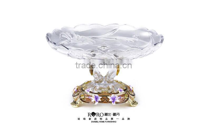 RORO enamel lily enamel home decoration craft fruit holder