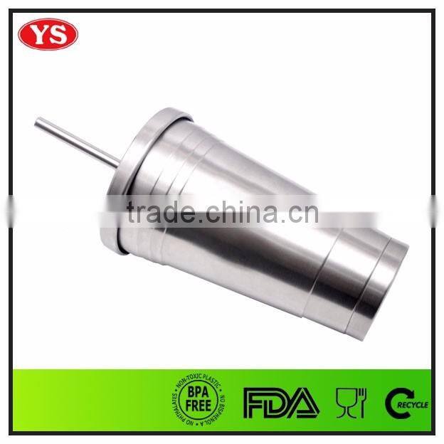 16oz eco friendly insulated thermos stainless steel mug with straw