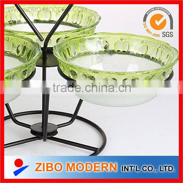 3pcs Glass Sugar bowl set on the rack