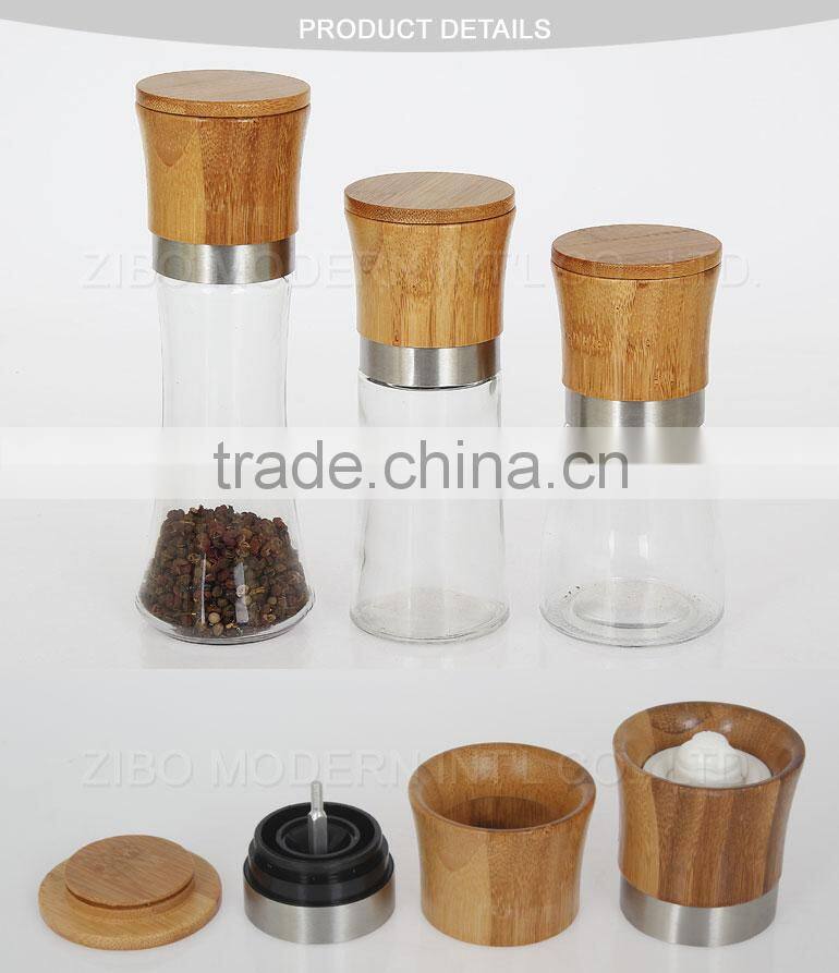 Adjustable Coarseness Salt and Pepper Shakers wooden lid Salt and Pepper Grinder pink pepper grinder