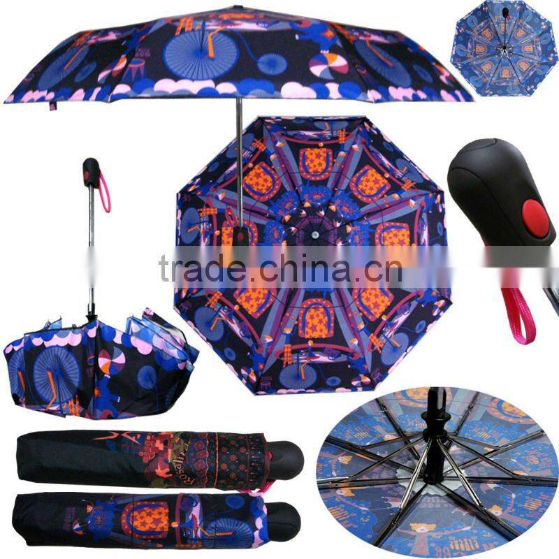 red 3 folding super mini lady fancy design umbrella