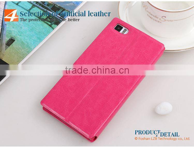 LZB Wholesale hot selling flip wallet case cover for xiaomi mi3,for xiaomi mi3 case, waterproof case for xiaomi mi3