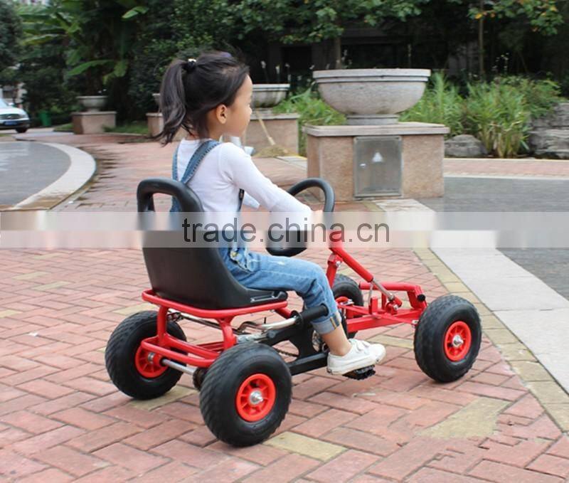 Pedal go kart for inflatable track racing field