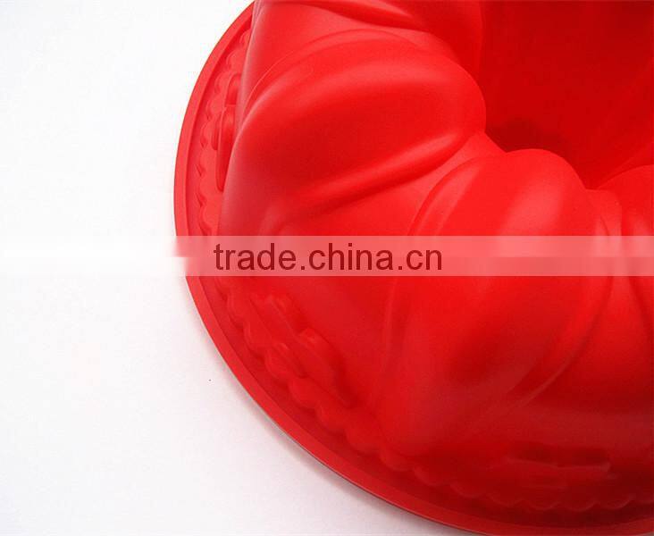 FDA food grade microwave safe non stick big deep fluted bundt pumpkin bpa free large round silicone flan cake mould