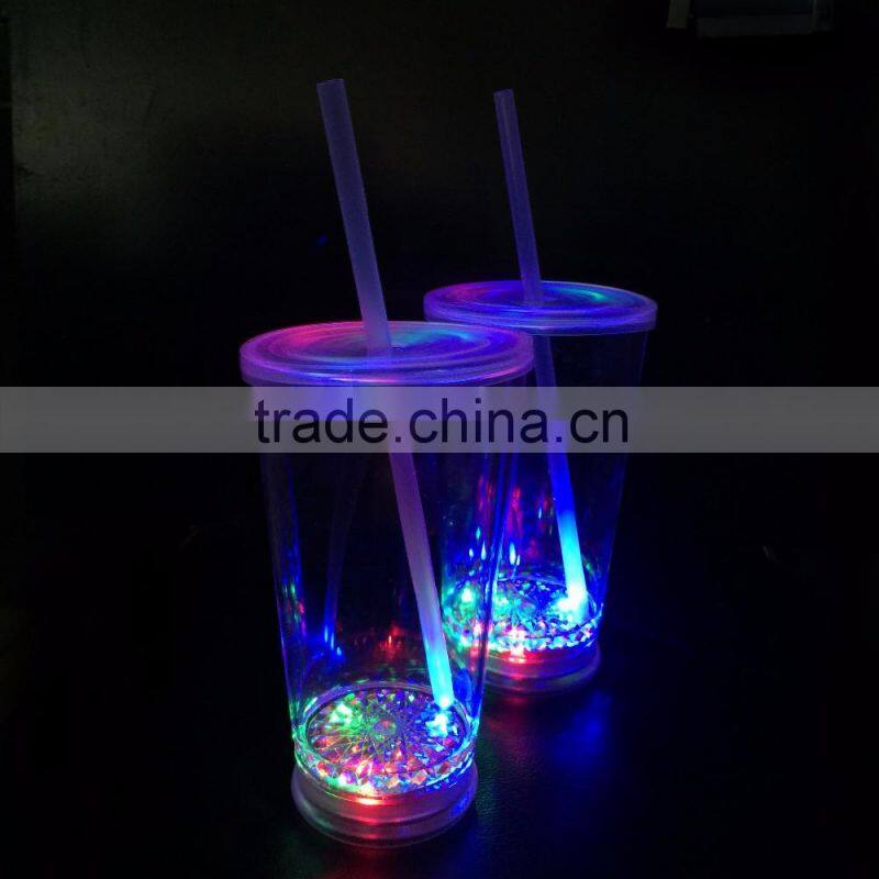 led drinking cups with straws