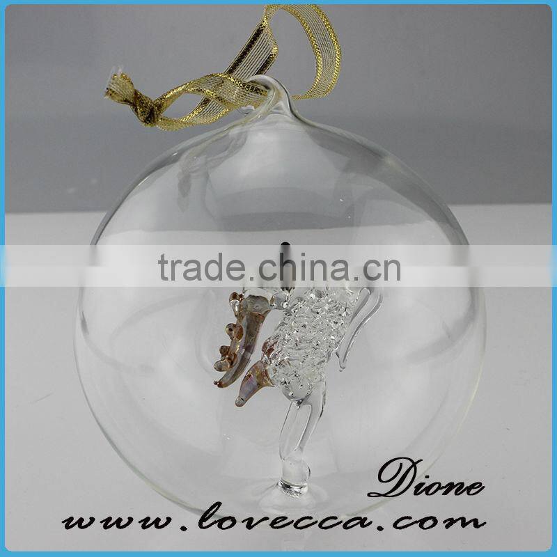 2015 NEW ARRIVAL !!! clear angle inside christmas ball in 10cm