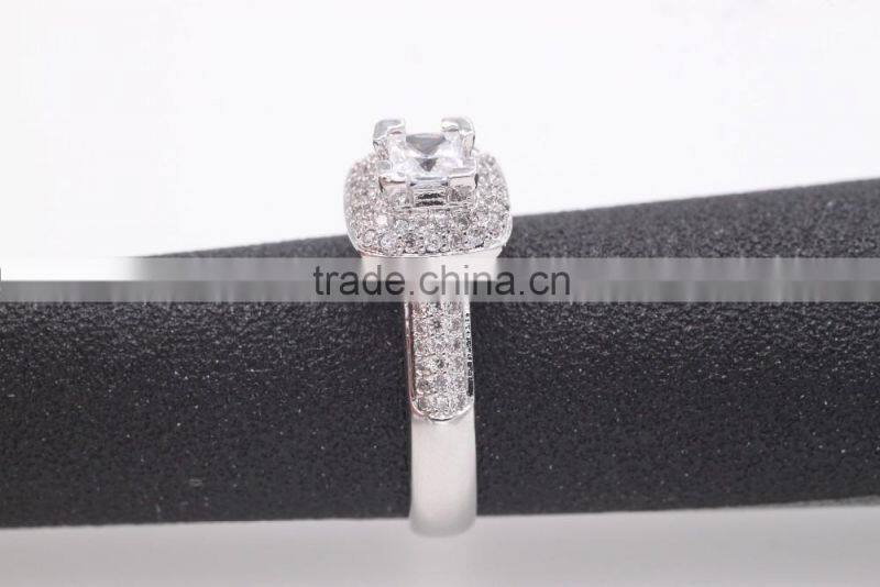 trendy 925 silver zircon pave setting ring for women