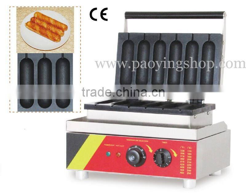 6pcs Commercial Use Non-stick 110v 220v Electric French Hot Dog Waffle Stick Baker