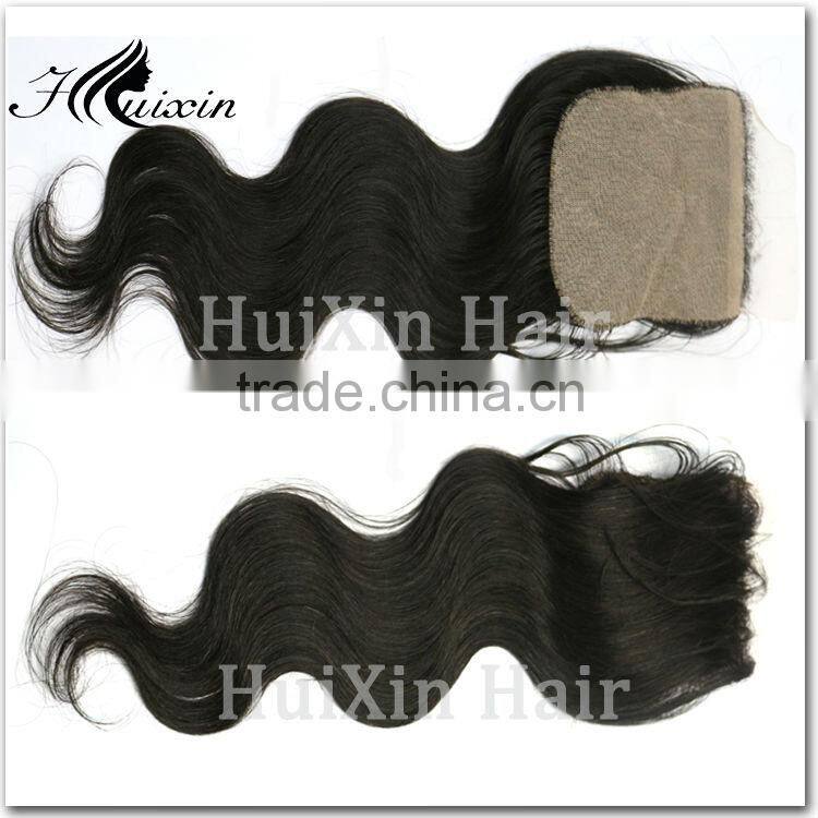 100% Real Human Hair Thick Ends With Baby Hair Cheap Silk Base Closure