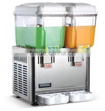 Electric cold beverage dispenser with double tanks for drink shop use