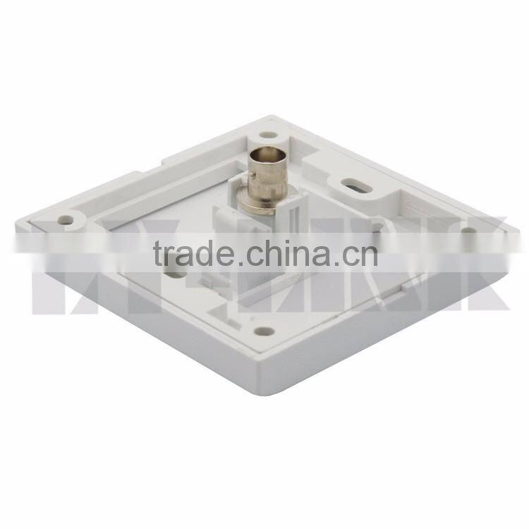 One port BNC wall face plate with backside female to female connector