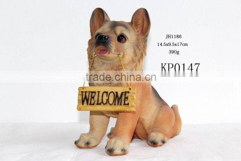 resin dog statues, resin dog pet welcome statue