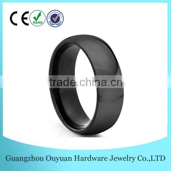 Dome Black Tungsten Ring, Tungsten Carbide Ring, Mens Tungsten Carbide Ring