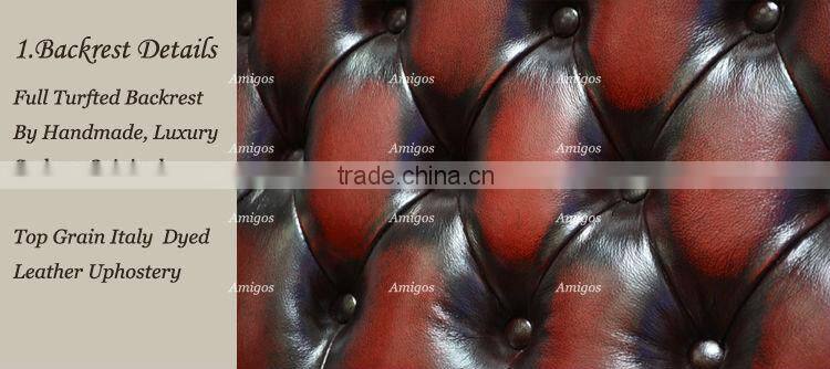 AMG-023 Queen anne leather sofa