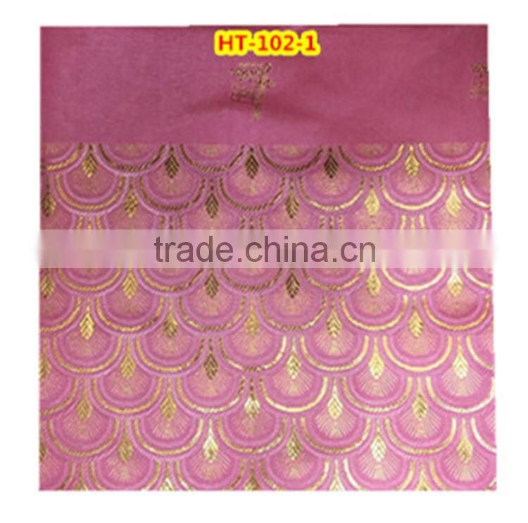 2016 new women headtie african gele headties with gold leaves pattern