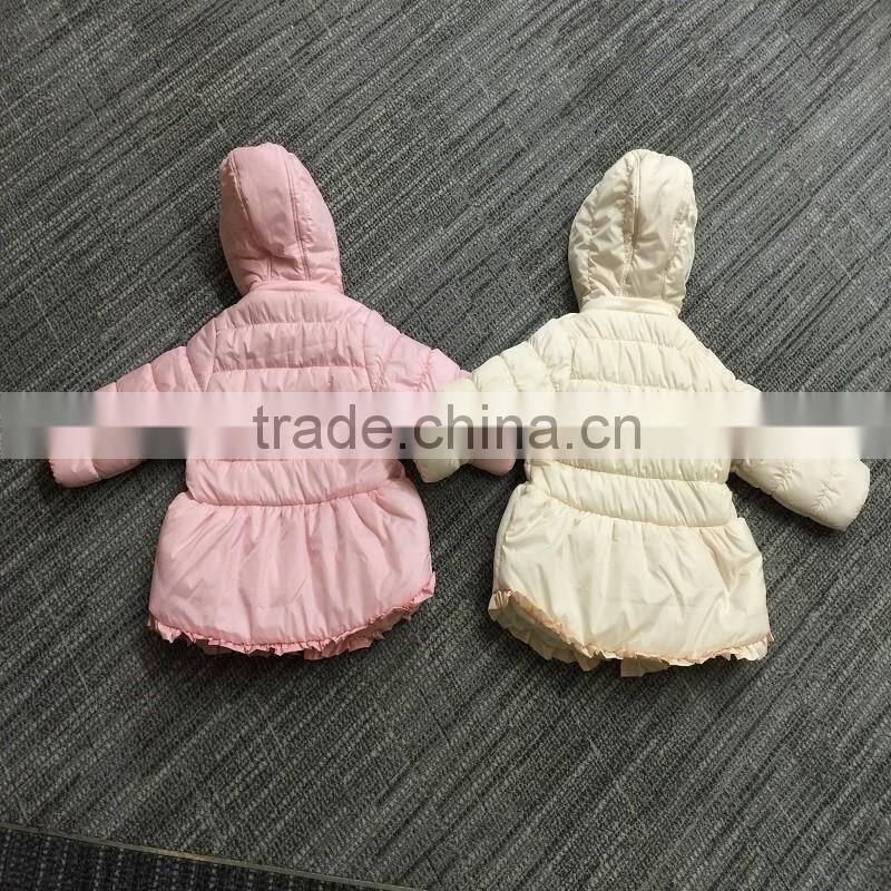 Hotsale children baby girl Fancy elegant thick winter coat 2016