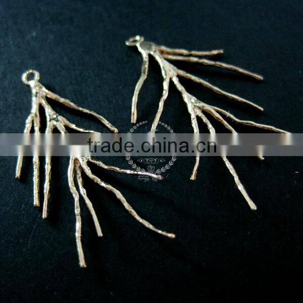 20x38mm 14K light gold coral branch DIY pendant charm jewelry findings supplies 1850210