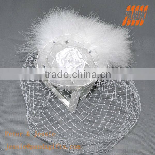 wedding accessory White feather rose hairpins