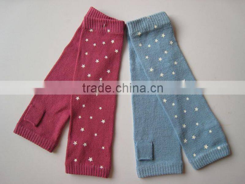winter long thick knitted glove