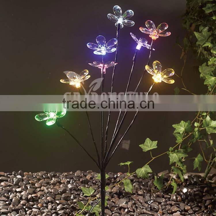rgb led light Solar Flower mini light, Stake led festival lights, floral Color Changing decoration light