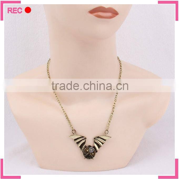 Personalized necklace with bat pendant, necklaces for young girls