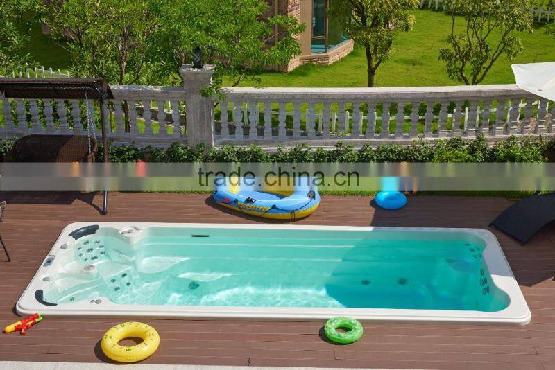 Balboa System Portable Rectangular Fiberglass Swimming Pool With Massage Spa Jets