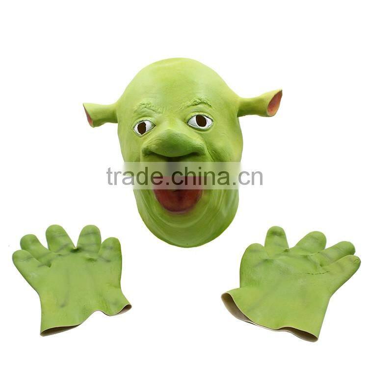 Hot Sale funny Green Unique rubber Halloween Shrek Vendetta Mask