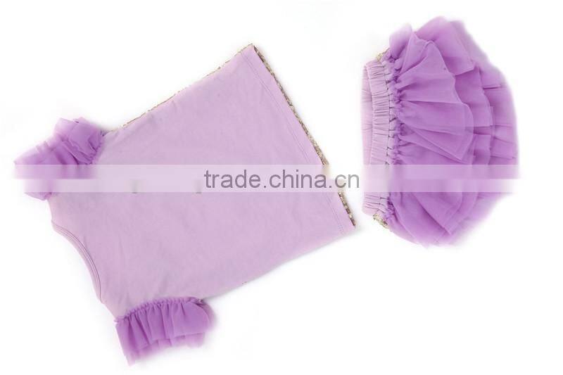 New style sequin petti set,clothing set chiffon ruffle design for baby girl hot sale