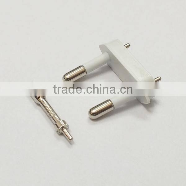 OEM brass charger plug metal parts with 2 pins