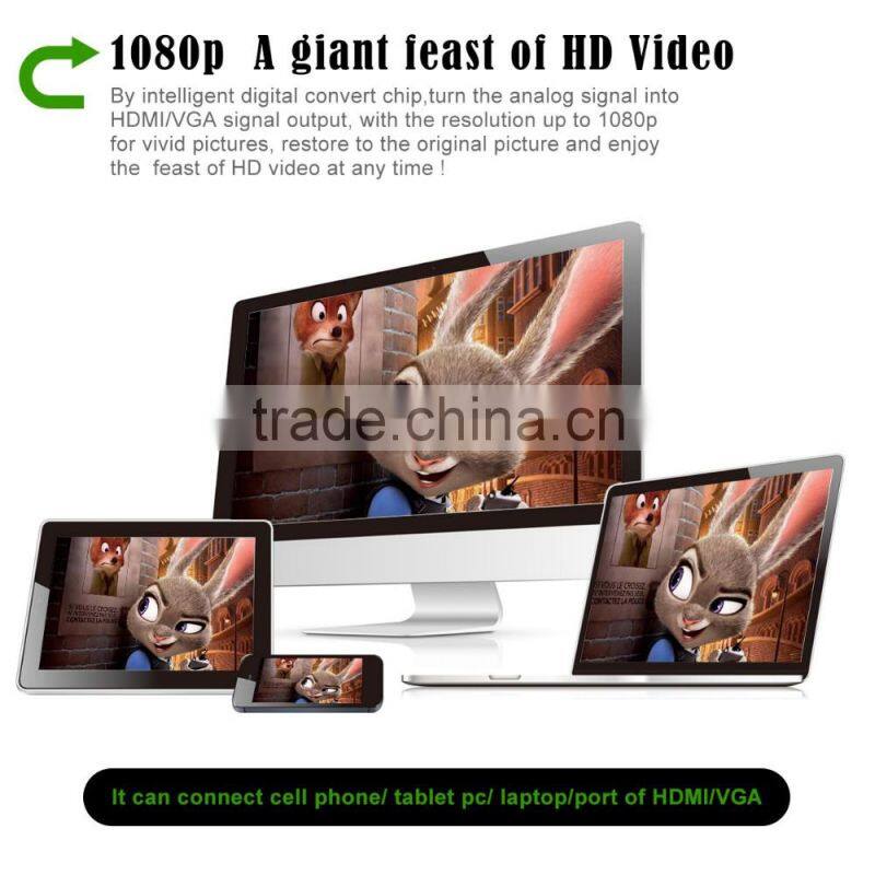 Voxlink Digital AV Adapter With VGA+Audio Dual Display Converter Power Silver/ Golden/ Gray