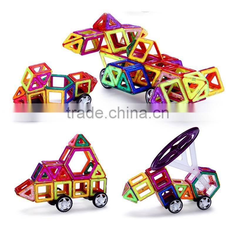 Factory supply montessori kids educational magnetic block building shapes toys