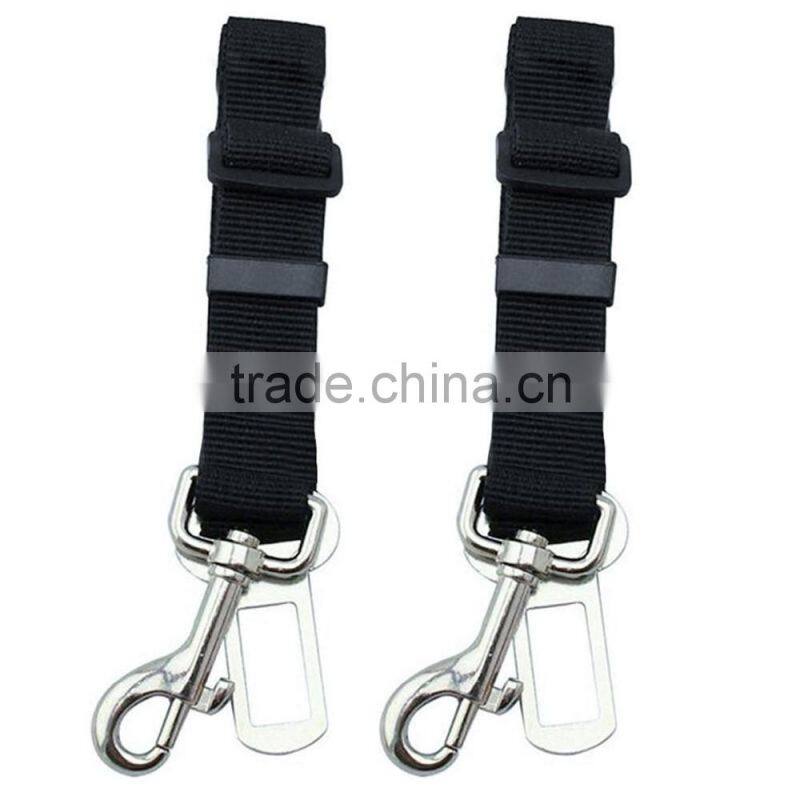 Pet Dog Cat Car Vehicle Seat Belt Safety Harness Nylon Fabric 16-27inch Adjustable Black