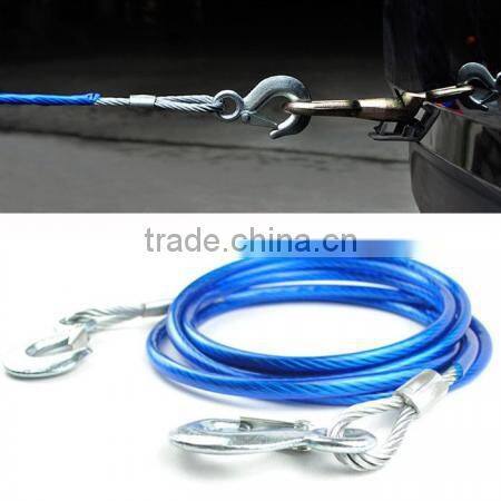 H70307 Steel Tow Cable w/ Hooks Wire Towing Rope Car Truck