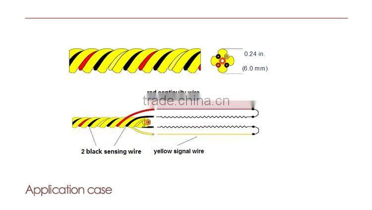China supplier 4 pins water leak sensor cable with strong abrasion resistance, liquid leak sensing cable for detecting leakage
