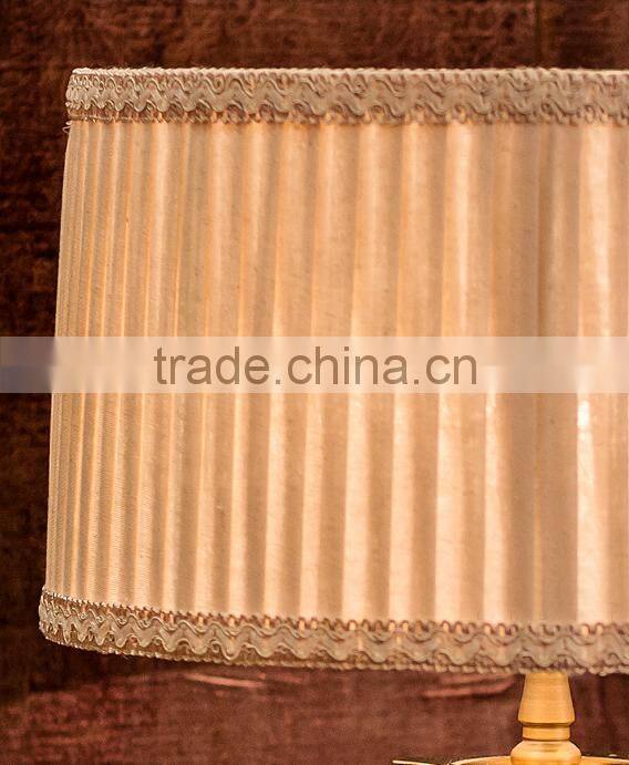 Special Rome column design clear crystal table lamp with white fabric lampshade