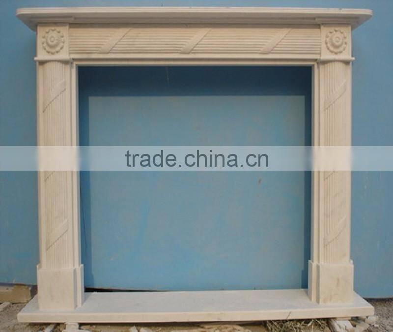 Natural stone insert marble electric fireplace