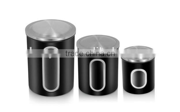 Multi-purpose White Stainless Steel Kitchen Storage Jar Set