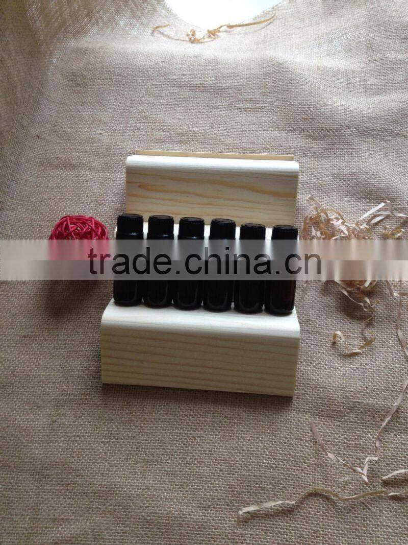 Wooden storage holders pine wood racks removeable wooden display shelf for essential oil