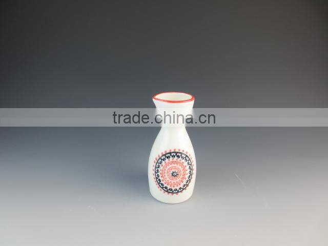 ceramic eco-friendly japanese style wine bottle for japanese Sake with emboss decal
