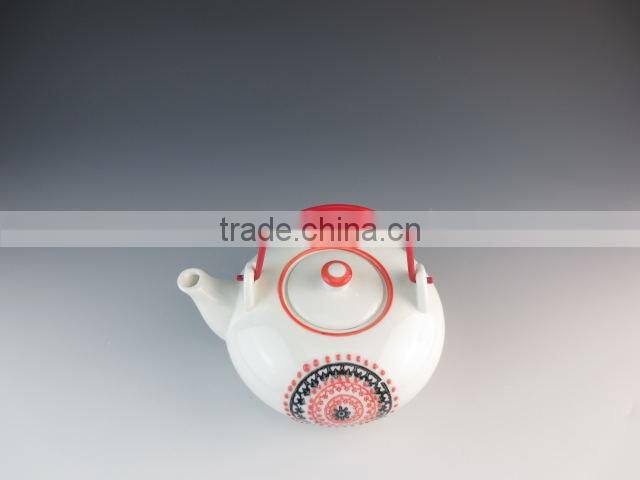 Eco-friendly Chinese style ceramic teapot with iron handle