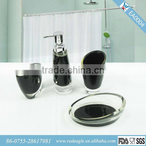 EA0119 clear glass bath set/glass bath set/glass bathroom set