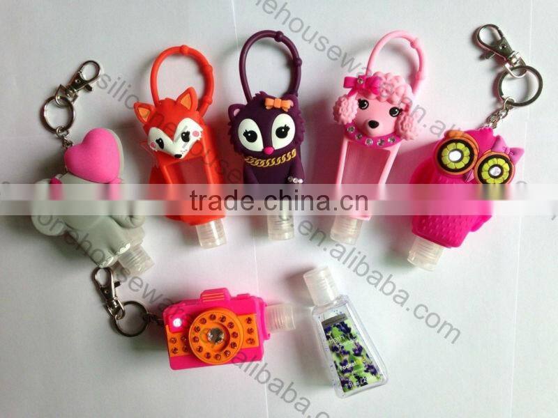 High Quality Scented Alcohol-based Waterless Hand Hygiene with Portable Fashional Silicone Holders