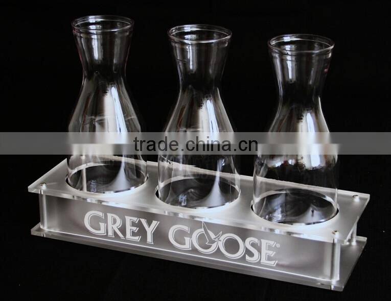 Cheap price popular acrylic bar service bottle tray