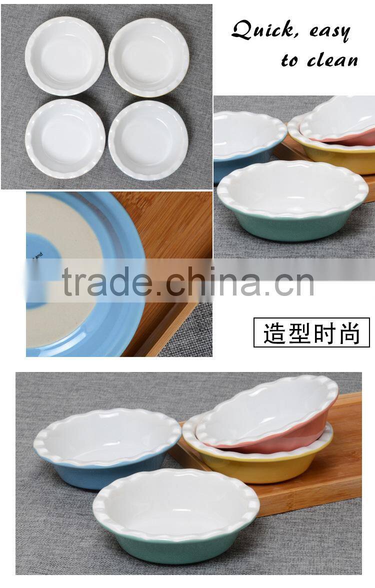 Stocked Round Dinnerware Colorful High Quality mini ceramic Pizza plate