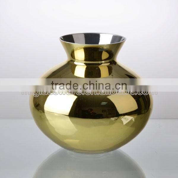hand made cheap cute mini color electroplate glass vase style