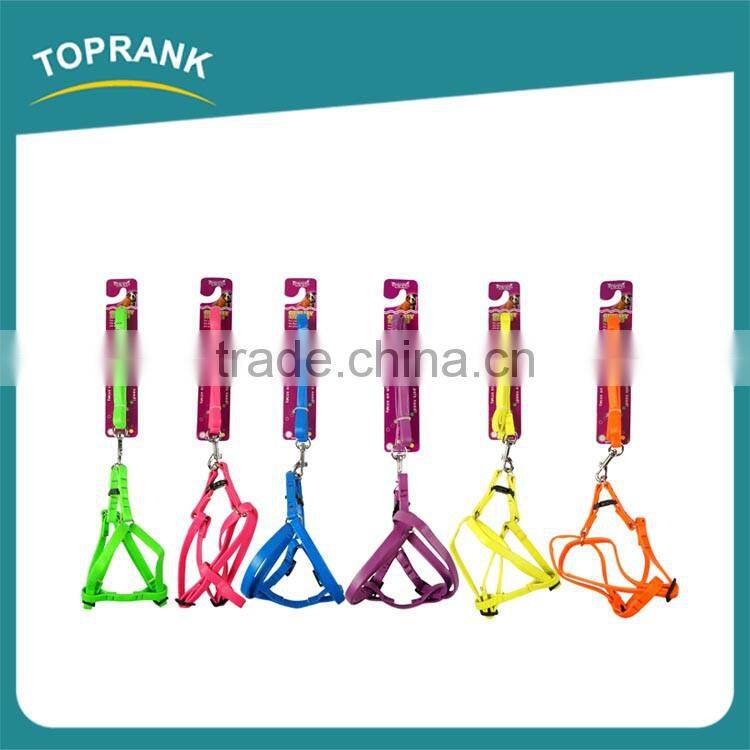 Wholesale custom color plain soft PU leather dog leash harness